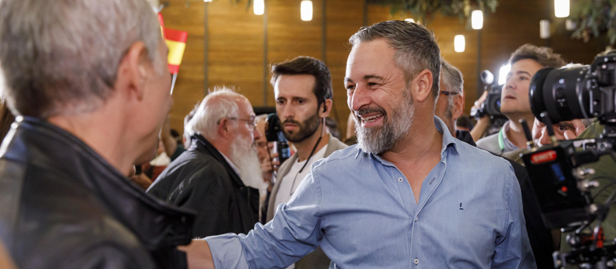 El presidente de Vox, Santiago Abascal, participa en un mitin en Segovia, la semana pasada