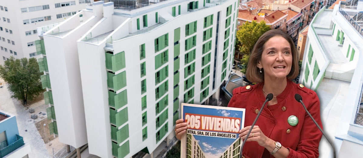 Montaje de Reyes Maroto junto a las promociones de vivienda de Nuestra Señora de los Ángeles 14
