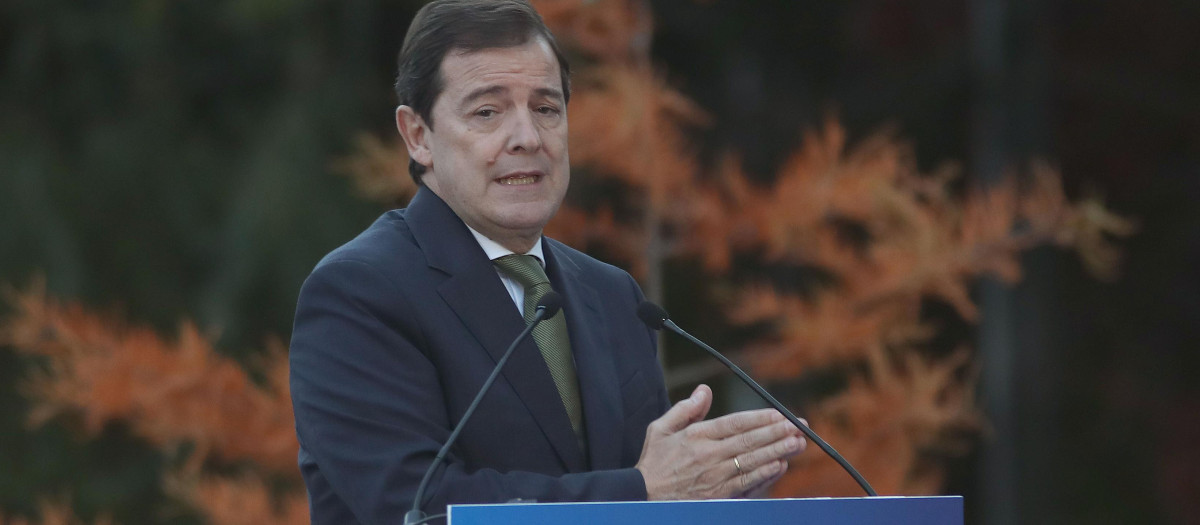 Mañueco, este martes, en un mitin del PP en Palencia