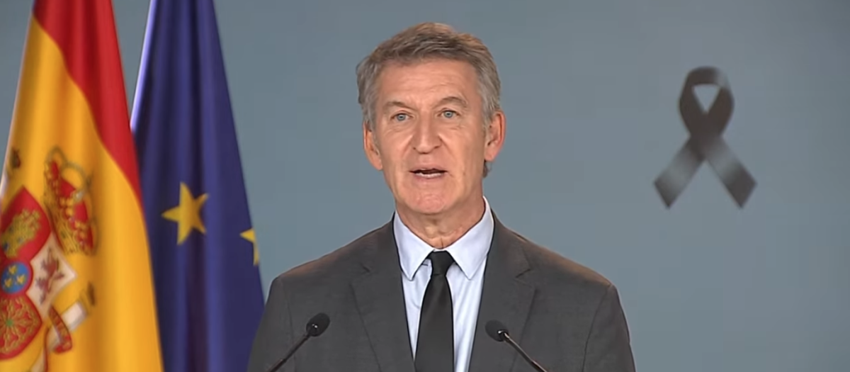 El presidente del PP, Alberto Núñez Feijóo, este miércoles