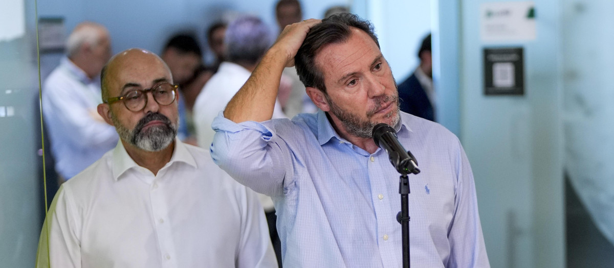 El ministro Óscar Puente, durante su comparecencia de este miércoles
