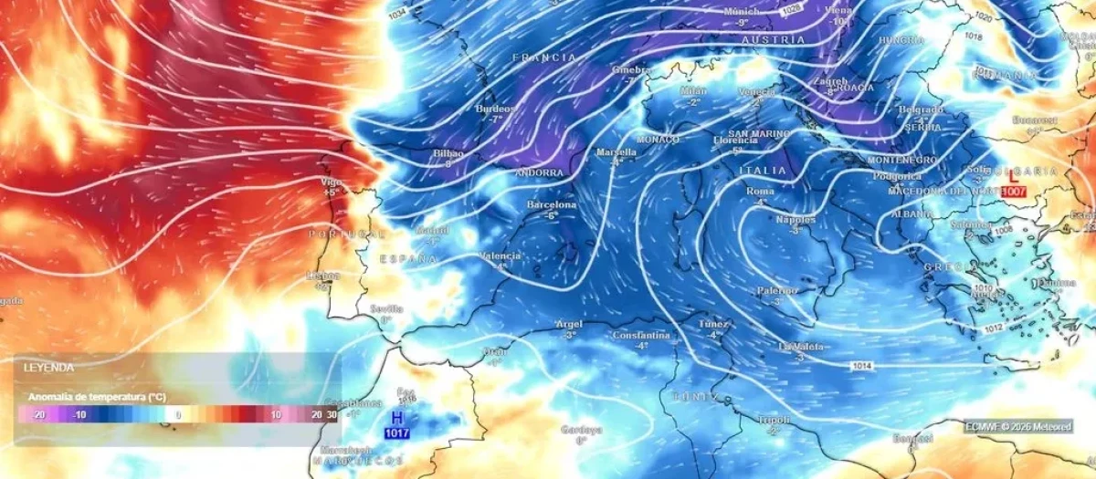 La masa de aire polar continental que podría llegar durante la próxima semana