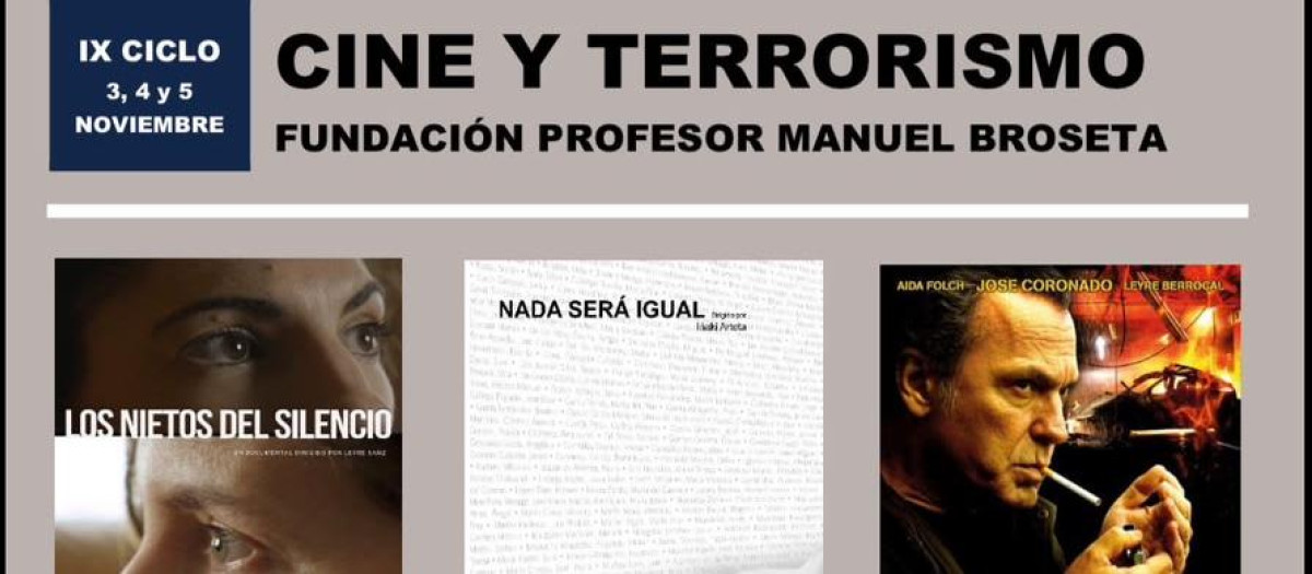 Cartel del ciclo Cine y Terrorismo organizado por la Fundación Profesor Manuel Broseta