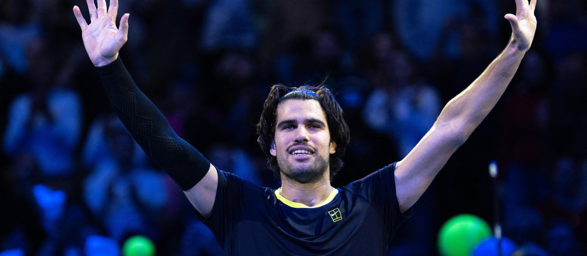 Carlos Alcaraz celebra el pase a la final del ATP 500 de Viena