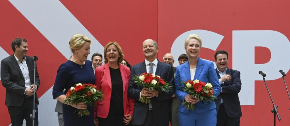 Celebración en la sede de SPD en Berlín