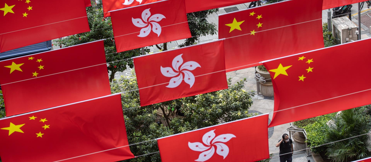 Banderas de China y Hong Kong
