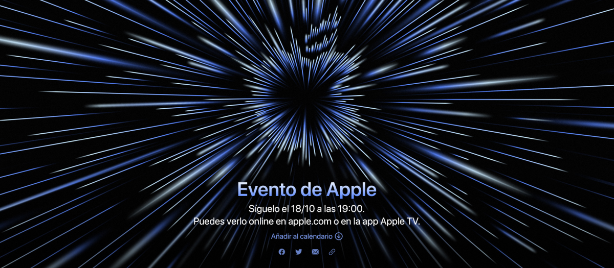 Imagen del Apple Event del 18/10 en la web de Apple