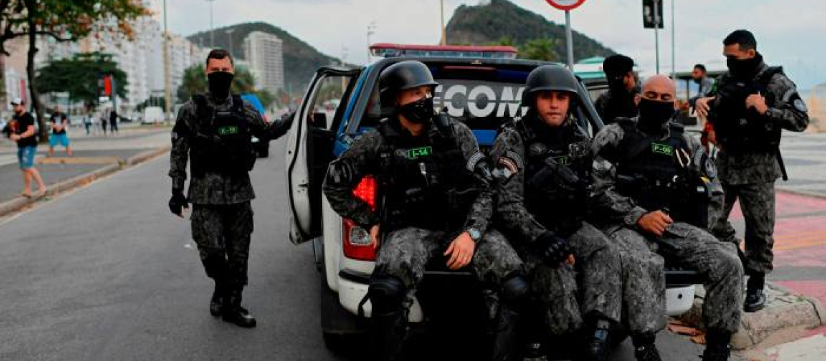 Policía en Brasil, foto de archivo