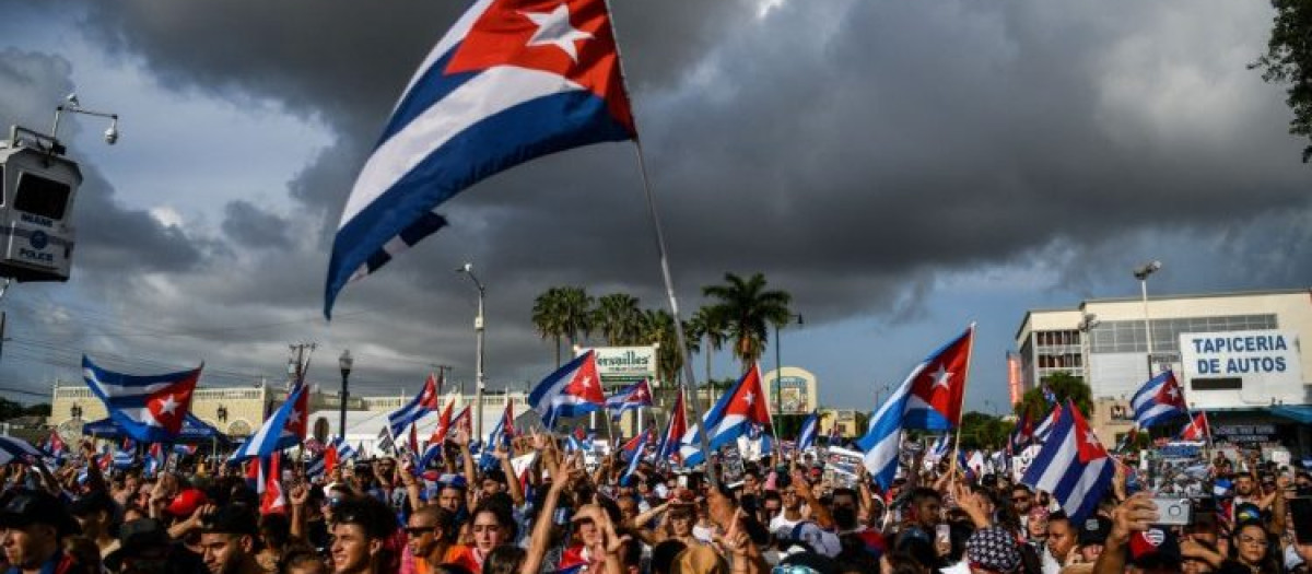 Manifestantes en Cuba este verano