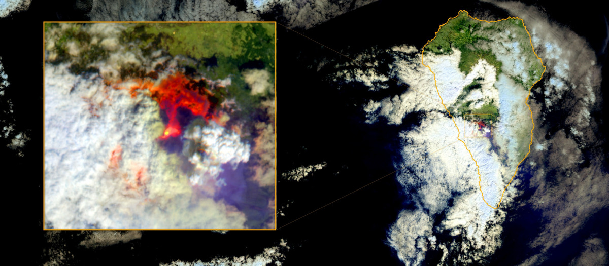 Imagen del volcán desde el satélite europeo Copernicus