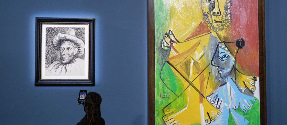 Las obras de Picasso «Pierrot» y «Homme et enfant», listas para la subasta de Sotheby's en Las Vegas.