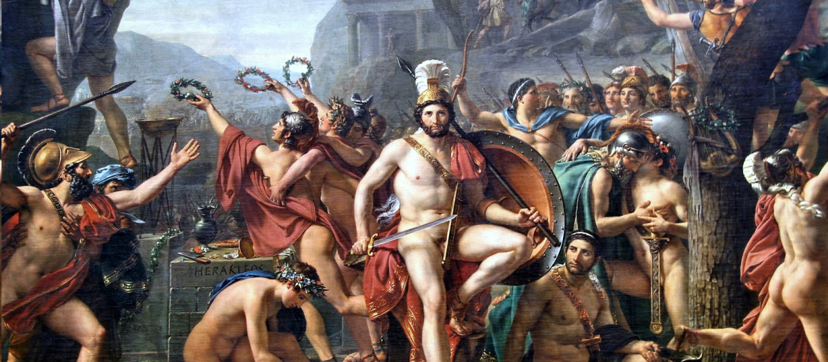 «Leónidas en las Termópilas», Jacques-Louis David (1814)