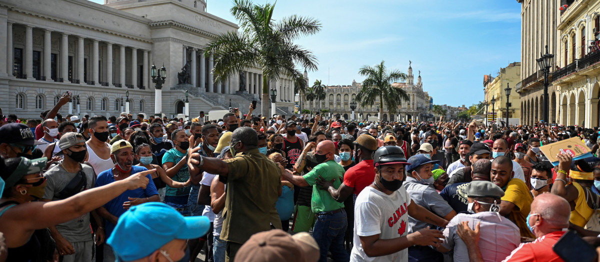 Manifestaciones en Cuba, foto de archivo