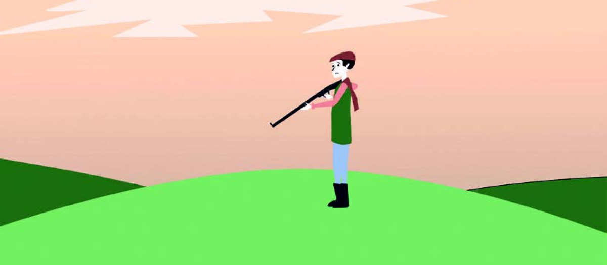 Fotograma del corto de animación «Una vida llena de historias», sobre Miguel Delibes, presentado en la Seminci