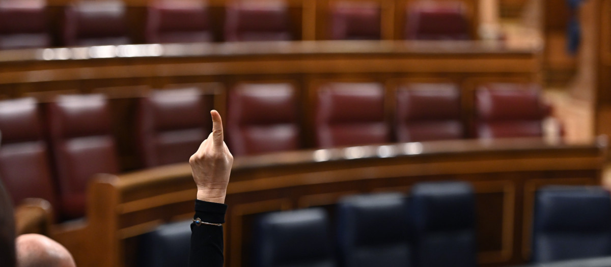 Imagen del Congreso de los Diputados, prácticamente vacío durante el segundo estado de alarma