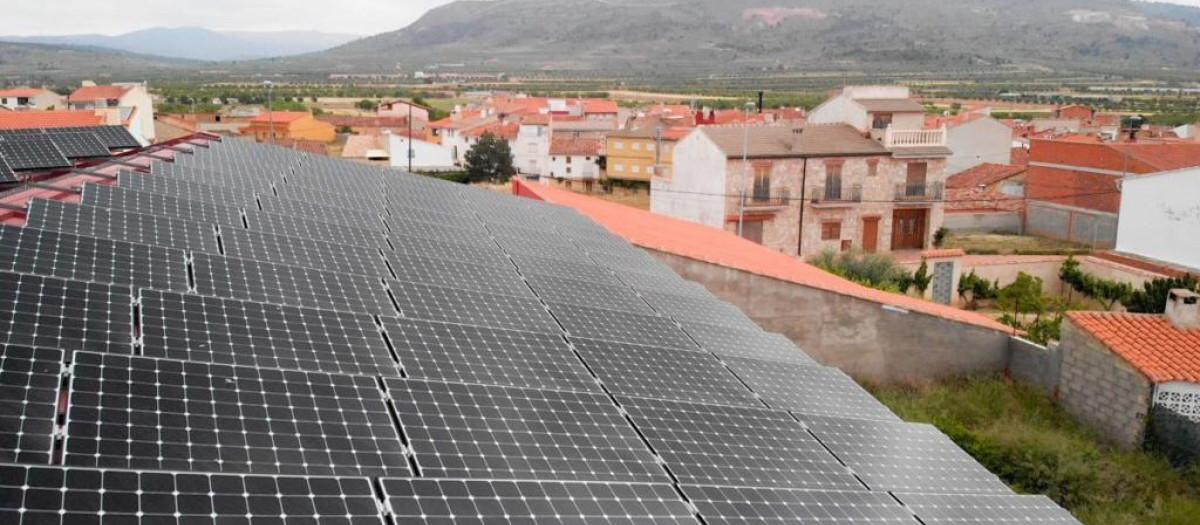 Uno de las placas solares de la cooperativa del municipio