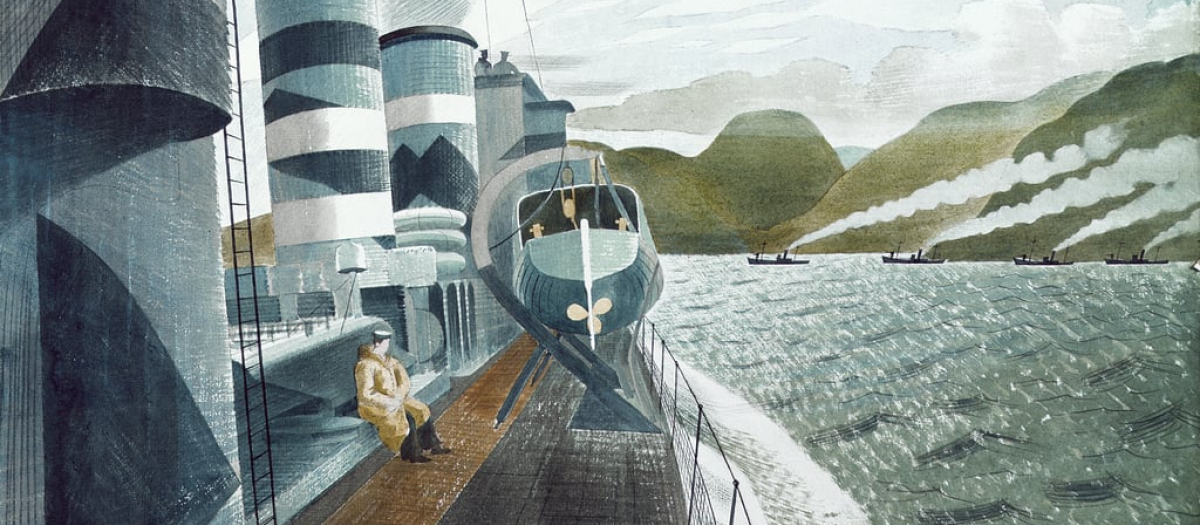 «Dejando Scapa Flow», cuadro de Eric Ravilious