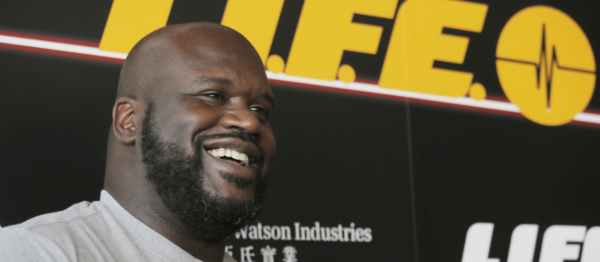 Basketballplayer Shaquille ONeal during a " LIFE " event in Hong Kong, Tuesday, Aug. 18, 2015.