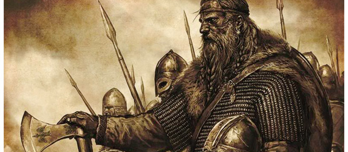 Ilustración de vikingos