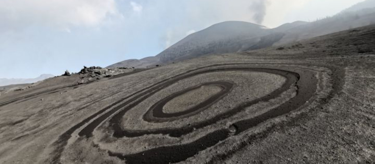 Figuras circulares de la erupción en La Palma