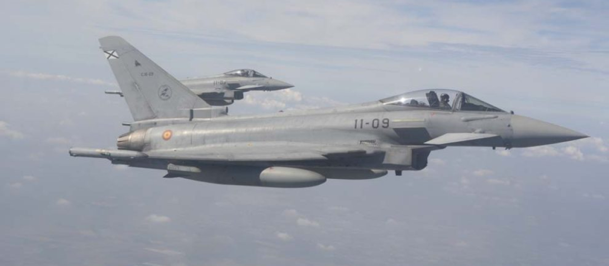 Imagen de un vuelo de entrenamiento del Eurofighter