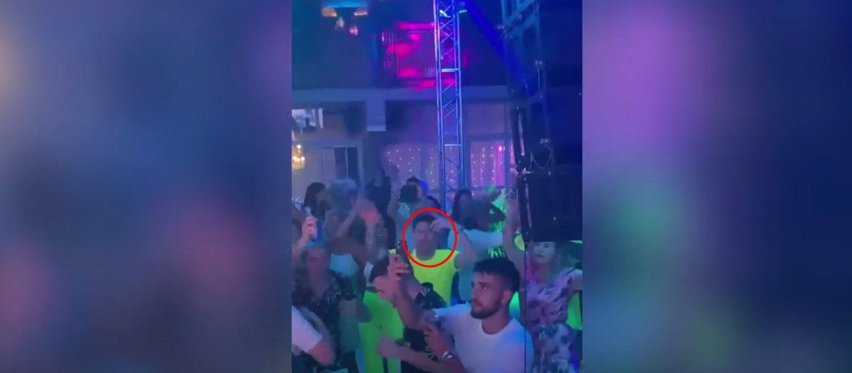 Momento de la fiesta de Messi en Argentina