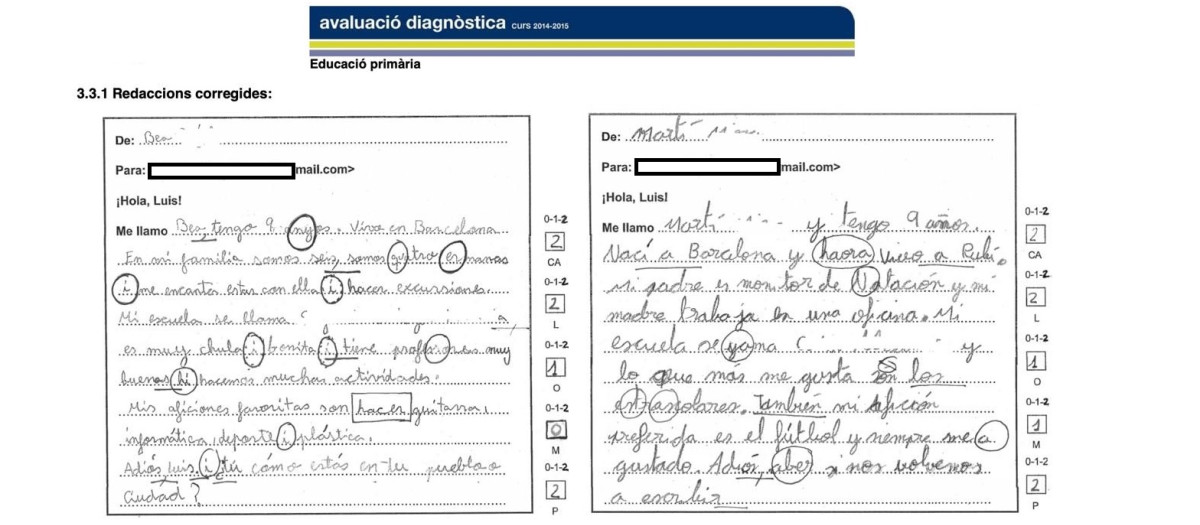 Exámenes repletos de faltas de ortografía