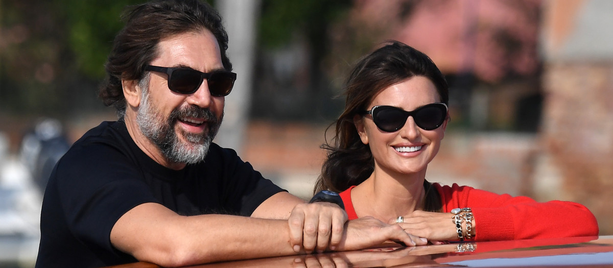 Actors Penelope Cruz and Javier Bardeml on September 11, 2021 in Venice, Italy.