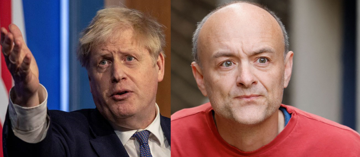 El primer ministro británico Boris Johnson y su antiguo asesor Dominic Cummings