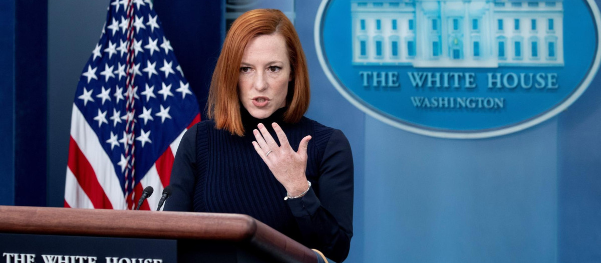 La portavoz de la Casa Blanca, Jen Psaki, durante una rueda de prensa