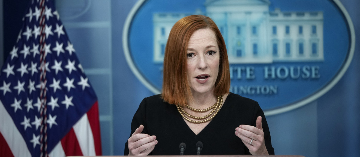 La secretaria de prensa, Jen Psaki, durante rueda de prensa en la Casa Blanca