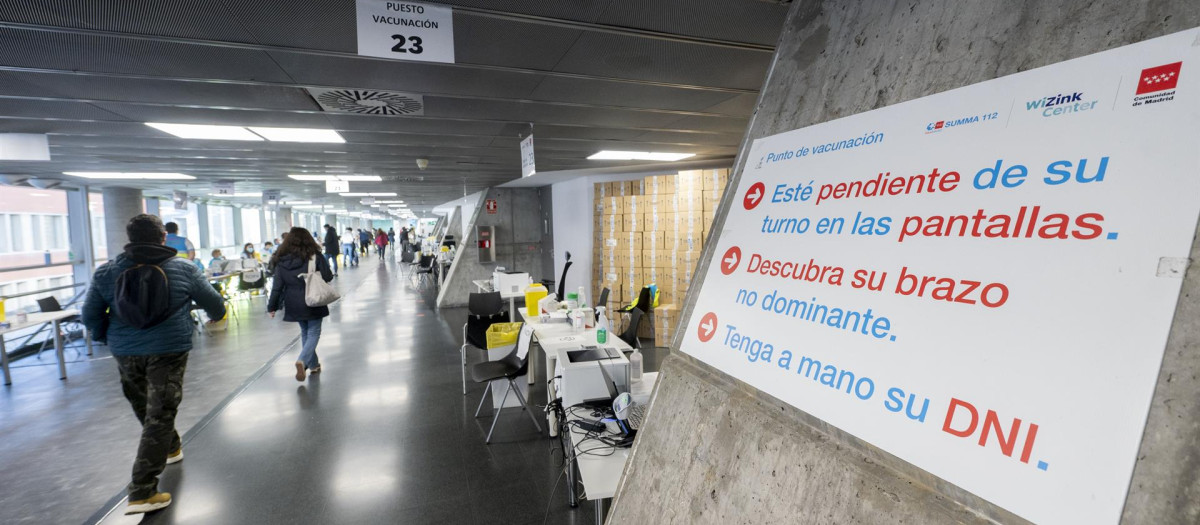 Centro de vacunación en la Comunidad de Madrid