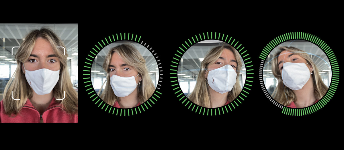 Sistema para desbloquear el iPhone con mascarilla