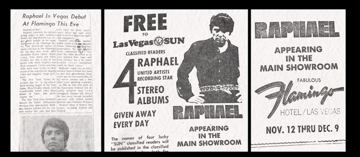Anuncios de los conciertos de Raphael en Las Vegas