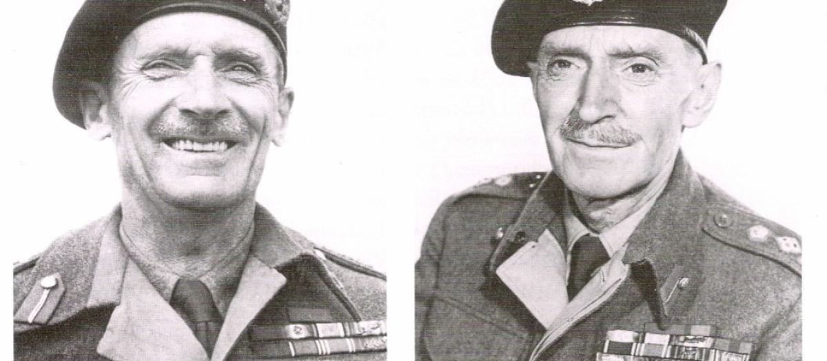 El general Montgomery a la izquierda y su doble el actor