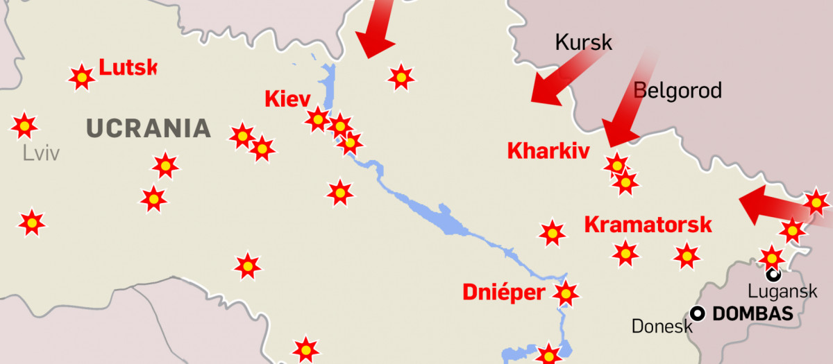 Mapa de la guerra Ucrania Rusia