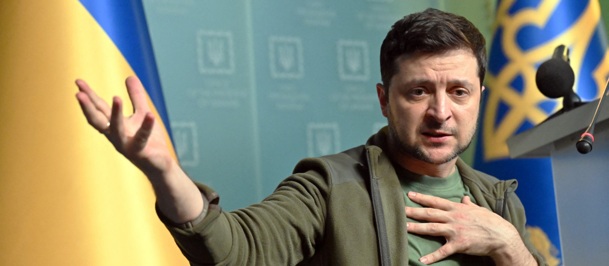 El presidente de Ucrania, Volodymyr Zelensky, durante una conferencia de prensa en Kiev