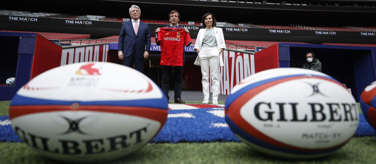 Presentación del partido entre una selección de los All Blacks y el combinado nacional en el Wanda Metropolitano