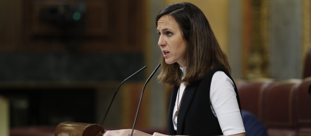 Ione Belarra, durante una sesión parlamentaria en el Congreso de los Diputados