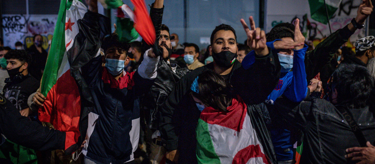 Una protesta contra la guerra entre Marruecos y el Sáhara Occidental, a finales de 2020, en Barcelona