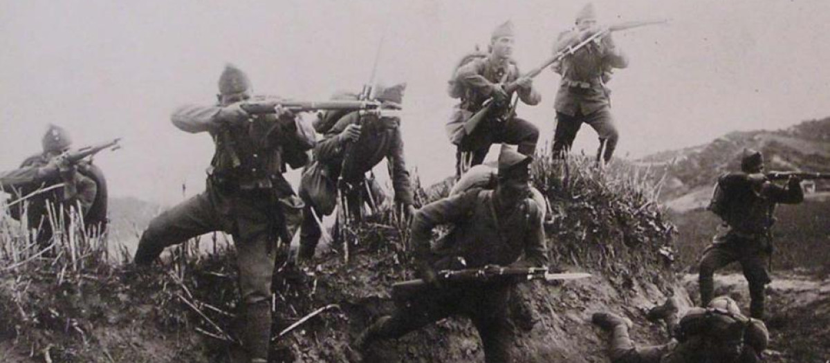 La infantería griega durante la Guerra greco-turca