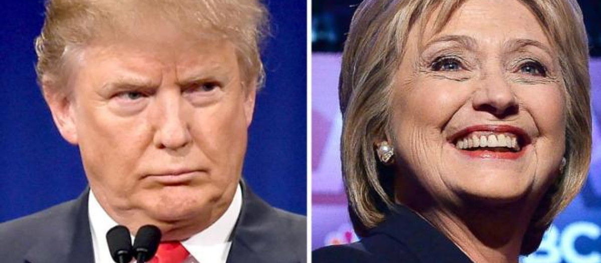 El antiguo presidente de Estados Unidos, Donald Trump, y la excandidata presidencial Hillary Clinton