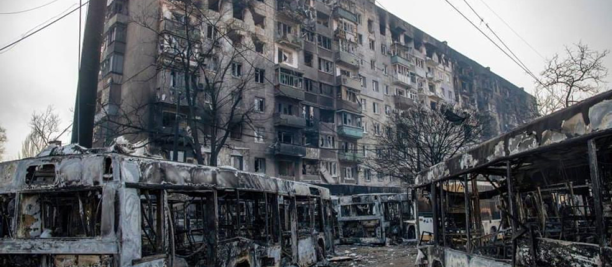 Destrucción tras bombardeos rusos en Ucrania