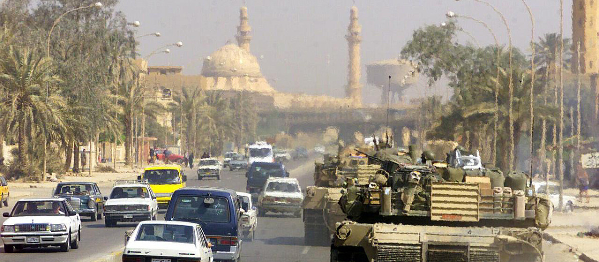 Tanques americanos entrando en Bagdad