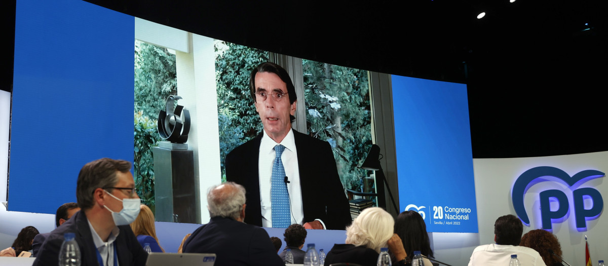 José María Aznar durante su discurso