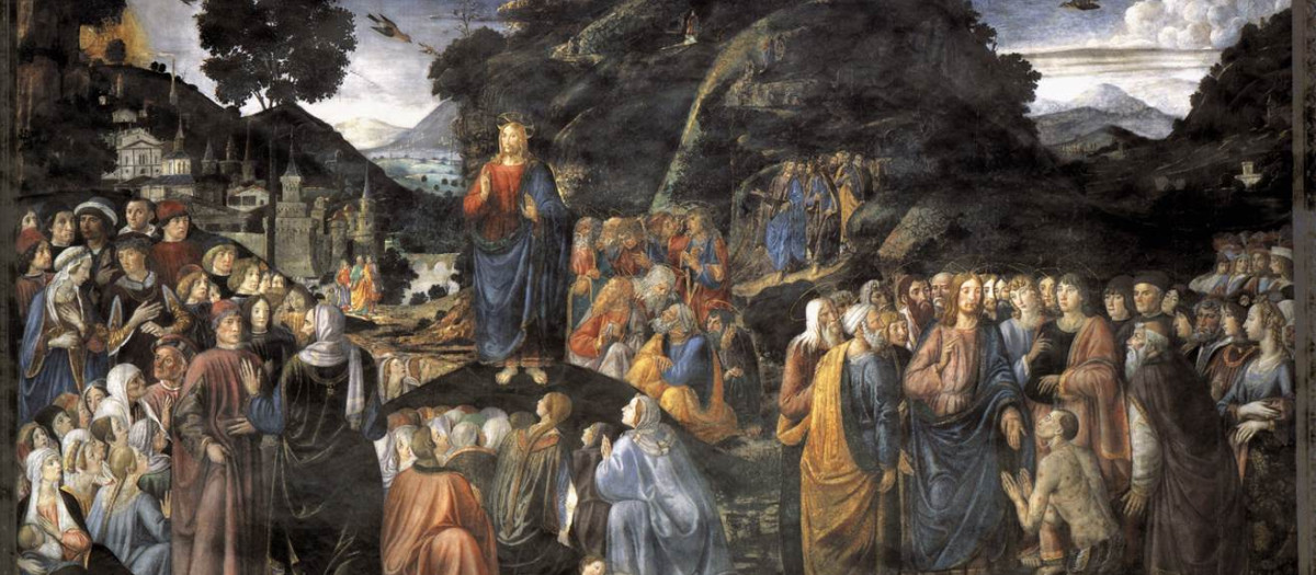 Sermón de la Montaña y curación del leproso, de Cosimo Rosselli