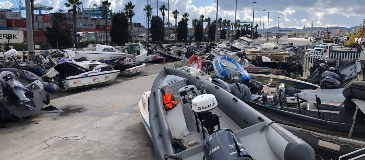 Narcolanchas incautadas en el puerto de Algeciras