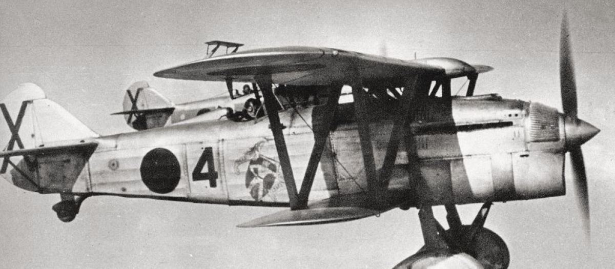Fiat C.R.32 durante la Guerra Civil Española. García-Morato pilotó este modelo de caza