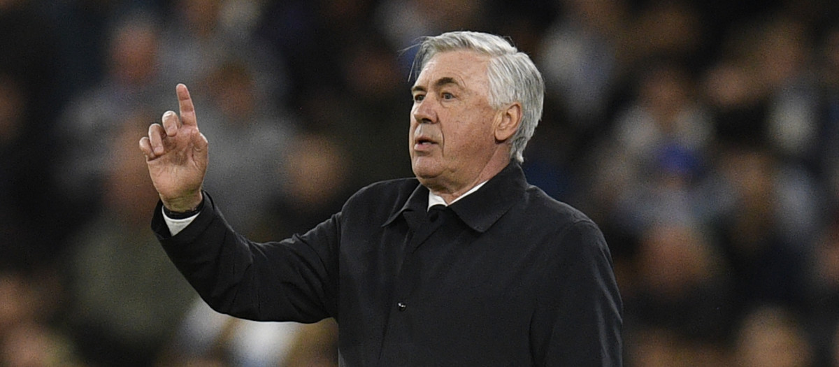 Carlo Ancelotti el pasado martes en el Etihad Stadium de Manchester