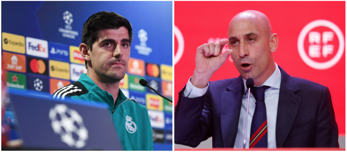 Thibaut Courtois y Luis Rubiales